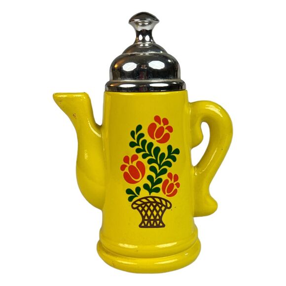 70s Avon Vintage Koffee Klatch Harvest Gold Groovy Floral Collectible Bottle - Picture 8 of 8